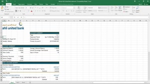 BAHRAIN AHLI UNITED BANK STATEMENT TEMPLATE IN EXCEL AND PDF