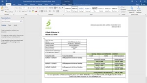 FAKE OMAN BANK DHOFAR BANK STATEMENT TEMPLATE 