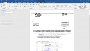 USA USAA BANK STATEMENT WORD AND PDF TEMPLATE, 5 PAGES