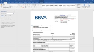 FAKE PARAGUAY BBVA BANK STATEMENT TEMPLATE 