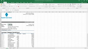 GRENADA REPUBLIC BANK STATEMENT EXCEL AND PDF TEMPLATE