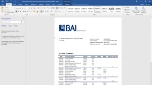 FAKE PORTUGAL BANCO BAI EUROPA BANK STATEMENT 