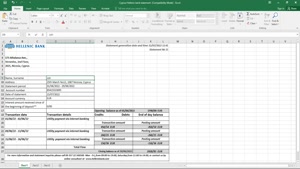 CYPRUS HELLENIC BANK STATEMENT EXCEL AND PDF TEMPLATE