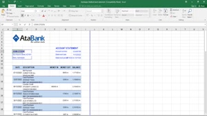 AZERBAIJAN ATABANK BANK STATEMENT TEMPLATE IN EXCEL AND PDF 
