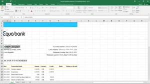 CZECHIA EQUABANK BANK STATEMENT EXCEL AND PDF TEMPLATE