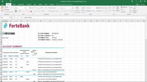 KAZAKHSTAN FORTE BANK STATEMENT TEMPLATE IN EXCEL AND PDF 