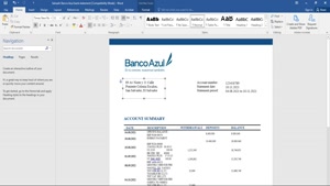 FAKE SALVADOR BANCO AZUL BANK STATEMENT TEMPLATE 