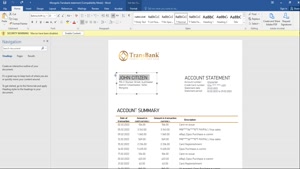 FAKE MONGOLIA TRANSBANK BANK STATEMENT TEMPLATE 