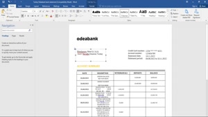 TURKEY ODEABANK BANK STATEMENT TEMPLATE IN .DOC AND .PDF