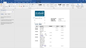FAKE NIGER ECOBANK BANK STATEMENT TEMPLATE 