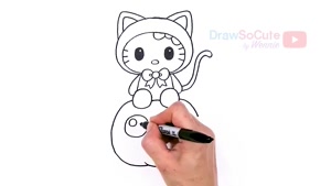 آموزش نقاشی به کودکان.. کشیدن گربه هالووین