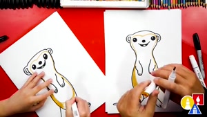 آموزش نقاشی به کودک. کشیدن موش کارتونی بامزه