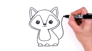 آموزش نقاشی با کودک..کشیدن بچه روباه
