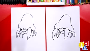 آموزش نقاشی با کودکان. خرچنگ بامزه