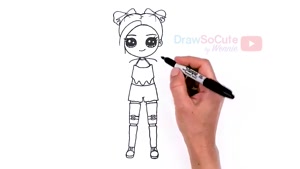 آموزش نقاشی با کودک. ترسیم دختر کوچولوی زیبا
