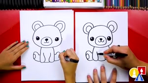 آموزش نقاشی با کودکان.. کشیدن خرس عروسکی بامزه