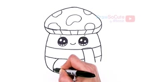آموزش نقاشی با کودک. کشیدن قارچ و کدو تنبل