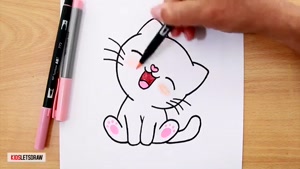 آموزش نقاشی با کودک.. کشیدن میو گربه ناز