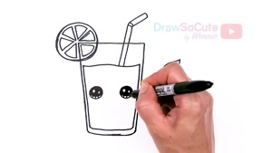 آموزش نقاشی به کودک..نحوه کشیدن نوشیدنی آب پرتقال