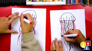 آموزش نقاشی با کودک.  کشیدن عروس دریایی