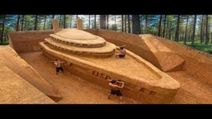 حفاری برای ساخت خانه ویلایی قایق سه طبقه و استخر شنای سرسره 