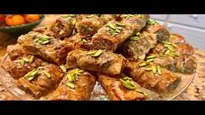 طرز تهیه باقلوا رول شده 