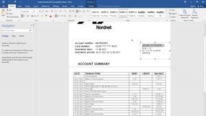 FAKE SWEDEN NORDNET AB BANK STATEMENT EASY TO FILL TEMPLATE 