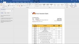 FAKE HAWAII FIRST HAWAIIAN BANK STATEMENT BANK STATEMENT 