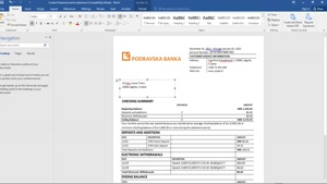 FAKE CROATIA PODRAVSKA BANK STATEMENT TEMPLATE