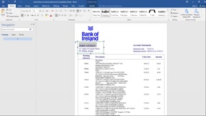 FAKE IRELAND BANK OF IRELAND BANK STATEMENT TEMPLATE