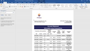 FAKE ETHIOPIA AWASH PROOF OF ADDRESS BANK STATEMENT TEMPLATE
