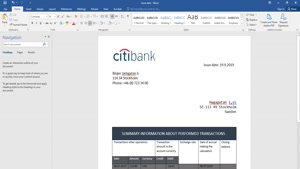 FAKE SWEDEN CITIBANK STATEMENT EASY TO FILL TEMPLATE 