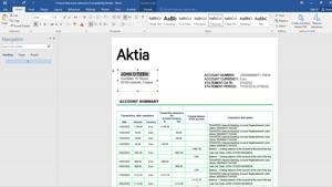 FAKE FINLAND AKTIA BANK STATEMENT TEMPLATE