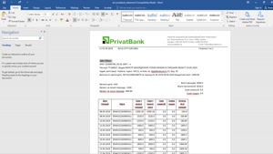 FAKE UKRAINE PRIVATBANK STATEMENT TEMPLATE, WORD AND PDF FOR