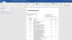 FAKE FINLAND ALAND BANK STATEMENT TEMPLATE 