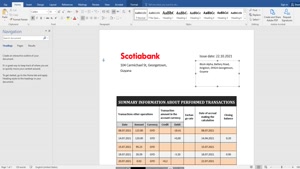 FAKE GUYANA BANK OF NOVA SCOTIA BANK STATEMENT TEMPLATE 