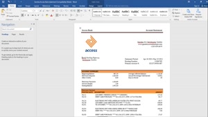 FAKE GAMBIA ACCESS BANK STATEMENT TEMPLATE 
