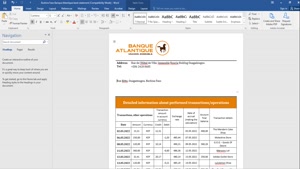 FAKE BURKINA FASO BANQUE ATLANTIQUE BANK STATEMENT TEMPLATE 