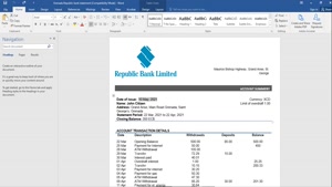 FAKE GRENADA REPUBLIC BANK STATEMENT TEMPLATE 
