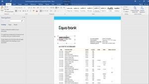 FAKE CZECHIA EQUABANK BANK STATEMENT TEMPLATE