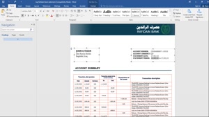 FAKE IRAQ RAFIDAIN PROOF OF ADDRESS BANK STATEMENT IN WORD A
