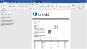 FAKE JORDAN ABC BANK STATEMENT TEMPLATE 