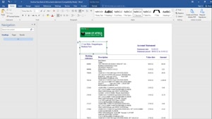 FAKE BURKINA FASO BANK OF AFRICA BANK STATEMENT TEMPLATE  