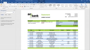 FAKE CZECHIA AIR BANK STATEMENT TEMPLATE 