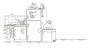 کارتون گربه سایمون با داستان گربه و سطل آشغال