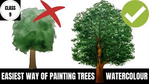  آموزش نقاشی درخت آبرنگ /  برای مبتدیان