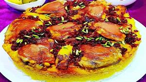 طرز تهیه ته انداز جوجه کباب با کته زعفرونی 