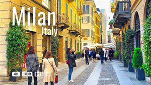 میلان، ایتالیا 🇮🇹 پیاده روی آفتابی در شهر مد ☀️