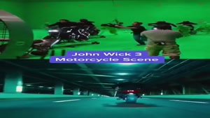  یکی از صحنه‌های اکشن فیلم "جان ویک 3" که با جلوه‌های ویژه