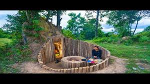  بقای بدوی ساخت مخفی‌ترین خانه زیرزمینی با شومینه